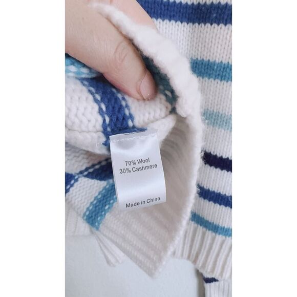 LA LIGNE Mini Marin Striped Sweater In Creamblue Multi XL - Picture 11 of 13